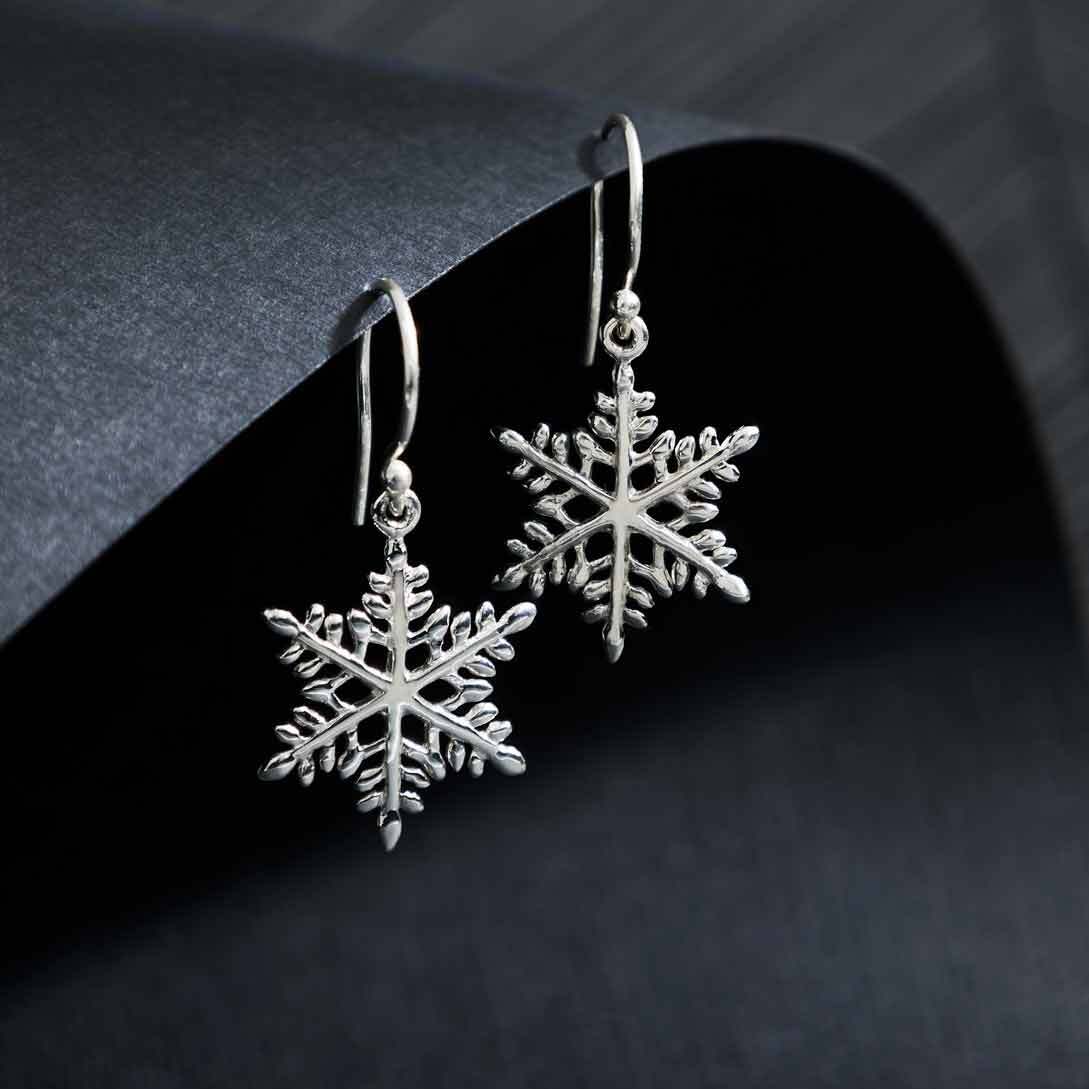 Sterling silver snowflake earrings discount